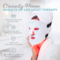 Nourished Bodynskin LED Light Therapy Face and Neck Mask Set - 7 Colors, 8 Modes, 684 LEDs