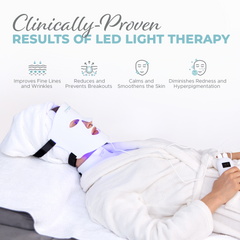 Nourished Bodynskin LED Light Therapy Face and Neck Mask Set - 7 Colors, 8 Modes, 228 LEDs