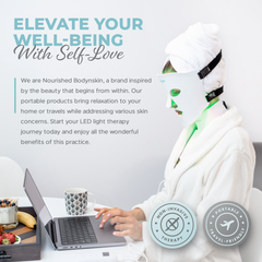 Nourished Bodynskin LED Light Therapy Face and Neck Mask Set - 7 Colors, 8 Modes, 228 LEDs