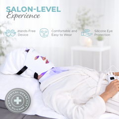 Nourished Bodynskin LED Light Therapy Face and Neck Mask Set - 7 Colors, 8 Modes, 684 LEDs