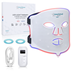 Nourished Bodynskin LED Light Therapy Face Mask - 2 Modes with Near-Infrared, Full-Mouth Coverage
