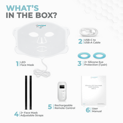 Nourished Bodynskin LED Light Therapy Face Mask - 2 Modes with Near-Infrared, Full-Mouth Coverage