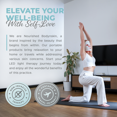 Nourished Bodynskin LED Light Therapy Face Mask - 2 Modes with Near-Infrared, Full-Mouth Coverage