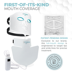 Nourished Bodynskin LED Light Therapy Face and Neck Mask - 2 Modes with Near-Infrared, Full-Mouth Coverage