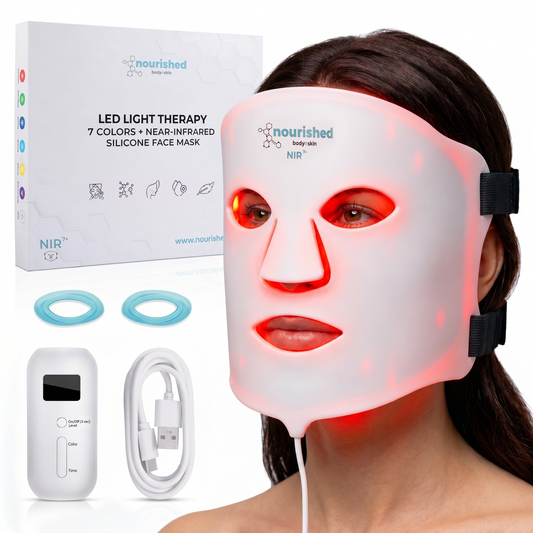 Nourished Bodynskin LED Light Therapy Face Mask - 7 Color Modes with Near-Infrared, 456 LEDs