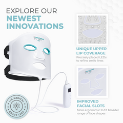 Nourished Bodynskin LED Light Therapy Face Mask - 7 Color Modes with Near-Infrared, 114 LEDs