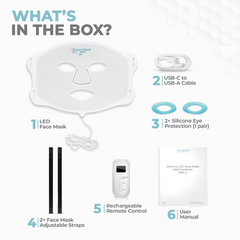 Nourished Bodynskin LED Light Therapy Face Mask - 7 Color Modes with Near-Infrared, 114 LEDs