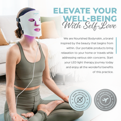 Nourished Bodynskin LED Light Therapy Face Mask - 7 Color Modes with Near-Infrared, 114 LEDs